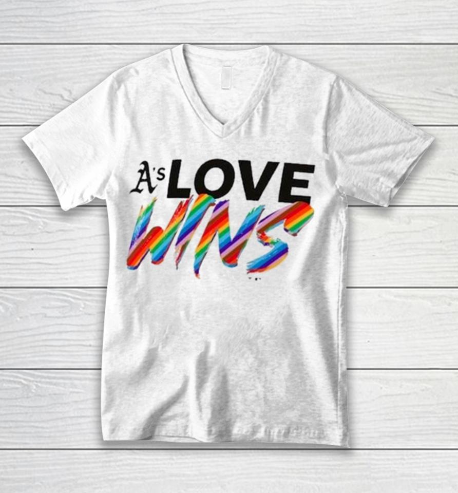 Oakland Athletics Love Wins Pride 2024 Unisex V-Neck T-Shirt