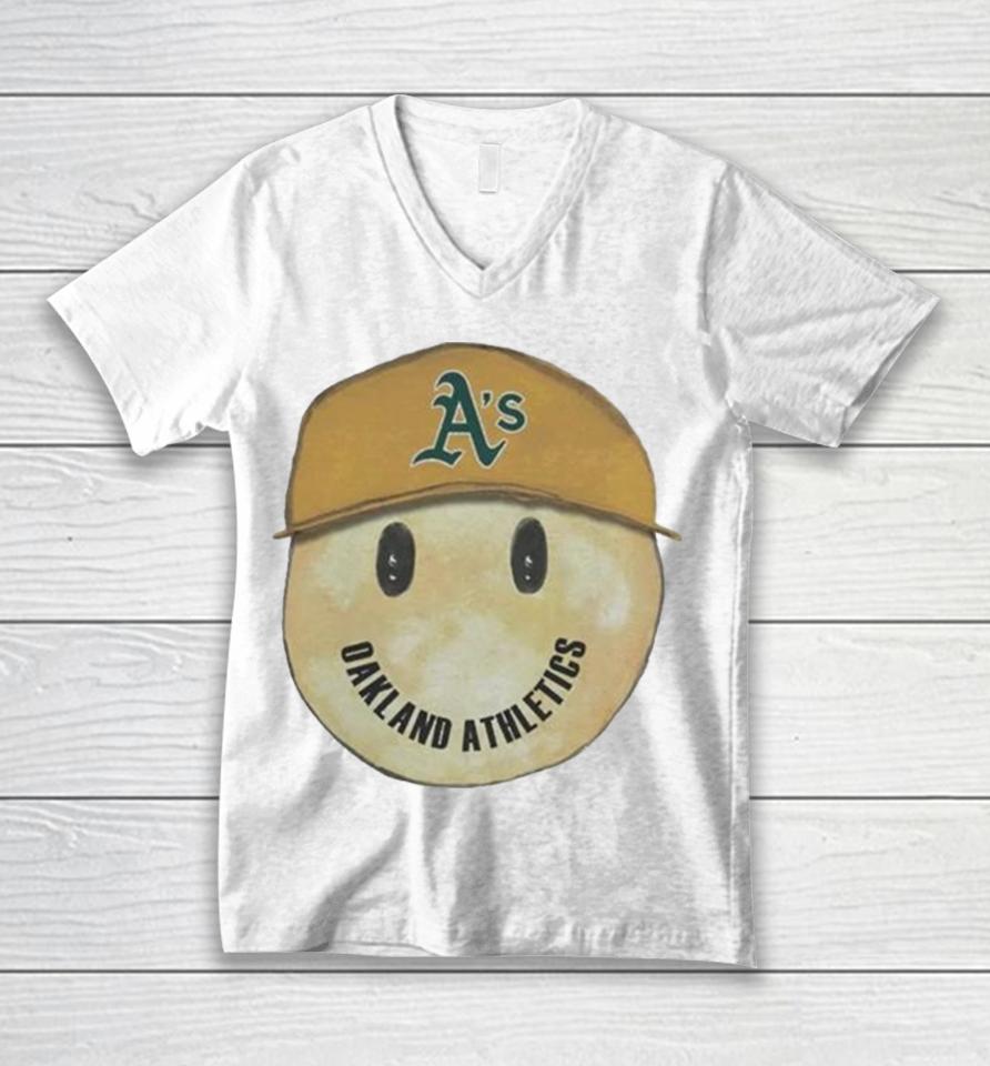 Oakland Athletics Smiley 2024 Unisex V-Neck T-Shirt