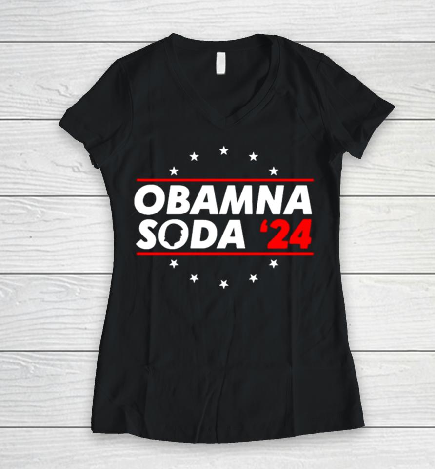 Obamna Soda 2024 Funny Trump Women V-Neck T-Shirt
