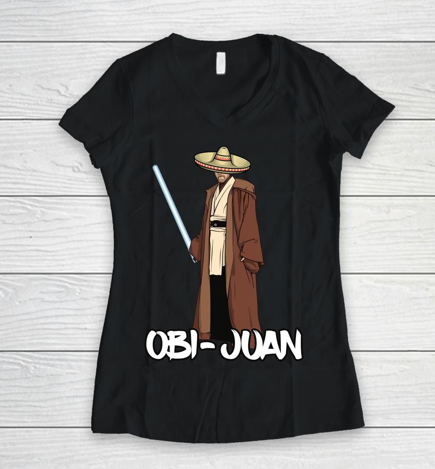 Obi Juan Hispanic Mayo Fiesta May 5Th Gifts Cinco De Mayo Women V-Neck T-Shirt