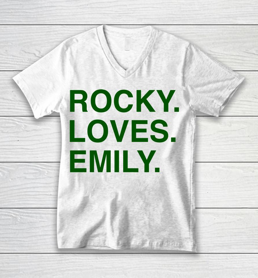 Obvious  Rocky Loves Emily Unisex V-Neck T-Shirt