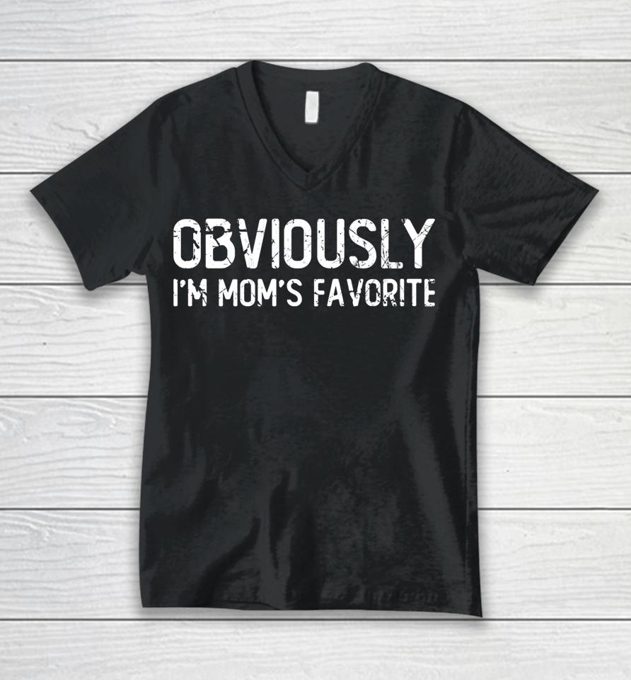 Obviously I'm Mom's Favorite Vintage Unisex V-Neck T-Shirt