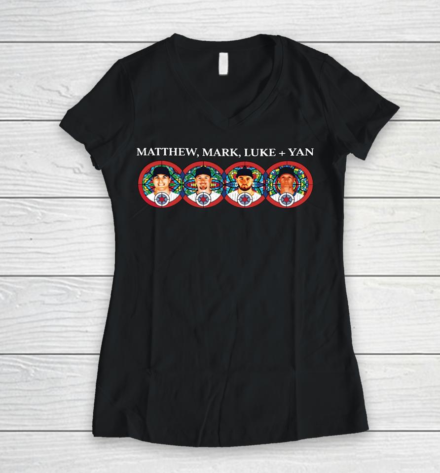 Obviousshirts Matthew Mark Luke &Amp; Yan Women V-Neck T-Shirt