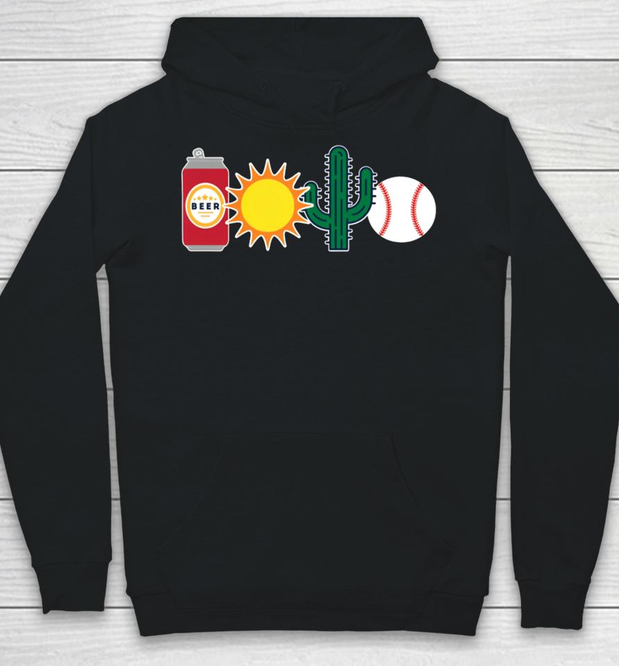 Obviousshirts Store Beer Sun Cactus And Baseball Hoodie
