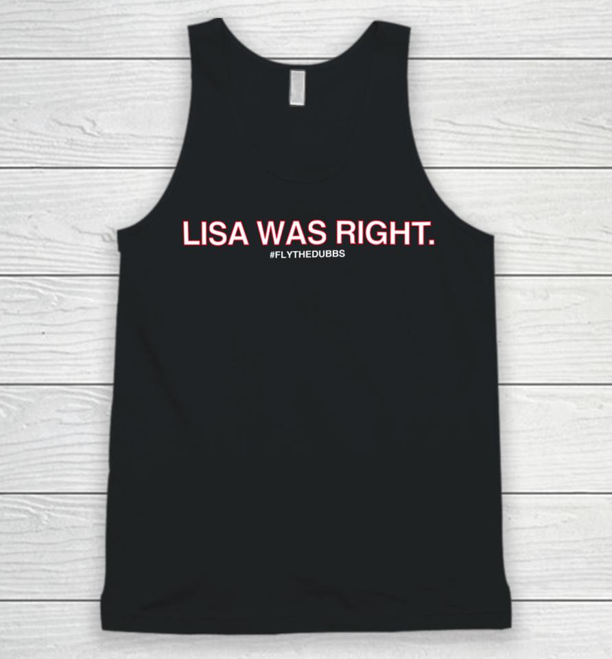 Obviousshirts Store Lisa Was Right #Flythedubbs Unisex Tank Top