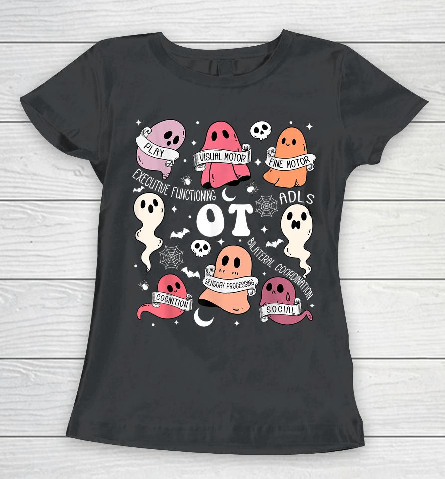 Occupational Therapy Ot Ota Halloween Spooky Cute Ghosts Women T-Shirt