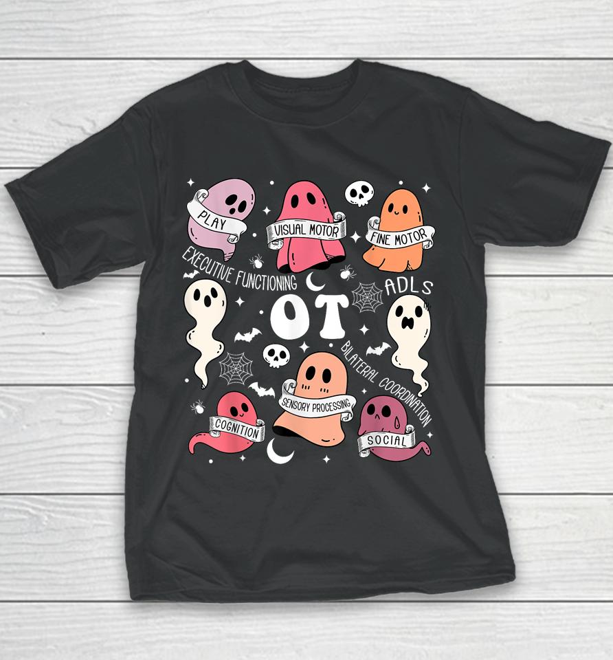 Occupational Therapy Ot Ota Halloween Spooky Cute Ghosts Youth T-Shirt