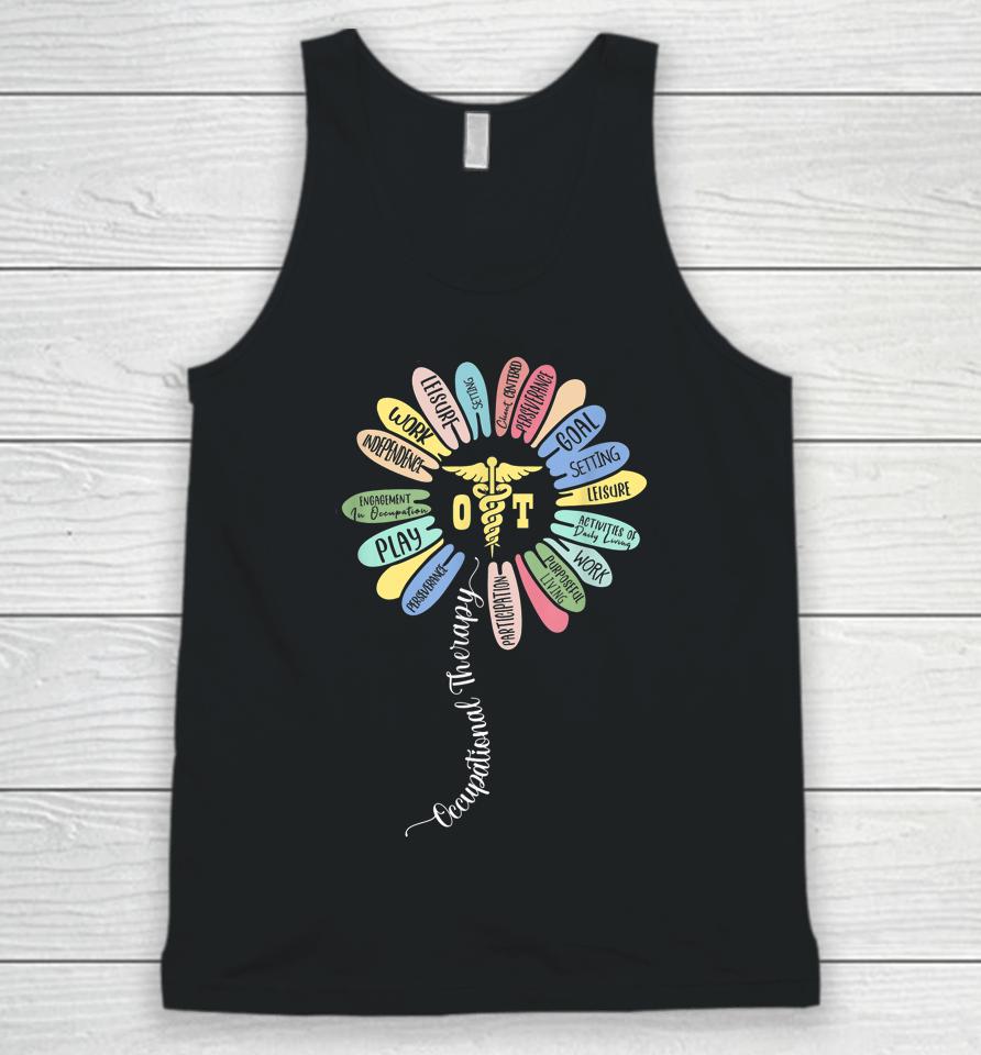 Occupational Therapy Ot Therapist Inspire Ot Month Flower Unisex Tank Top