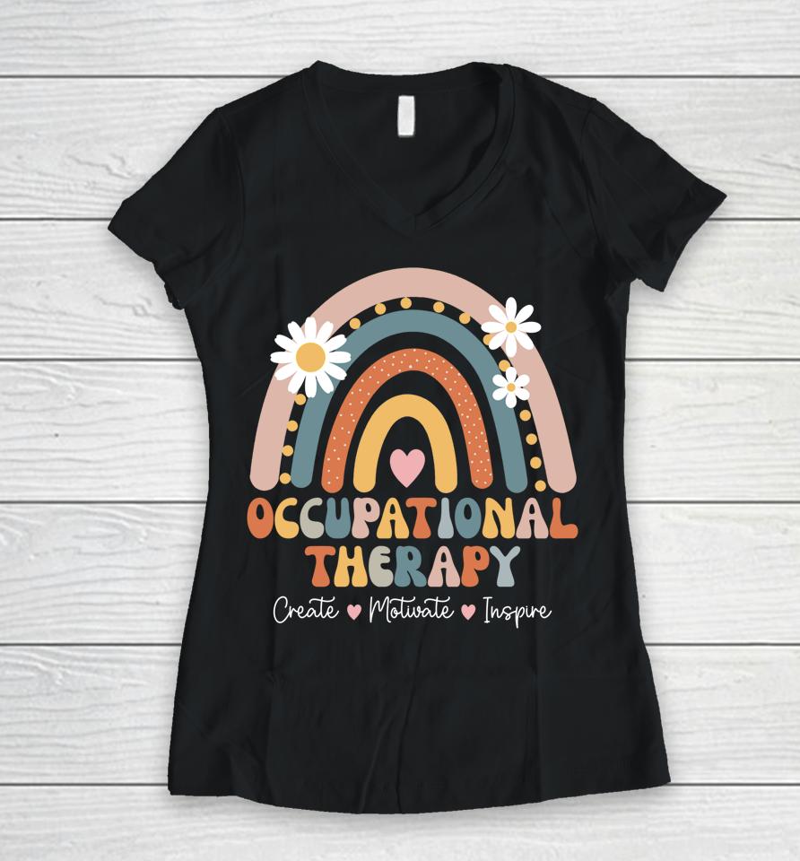 Occupational Therapy Ot Therapist Ot Month Women V-Neck T-Shirt
