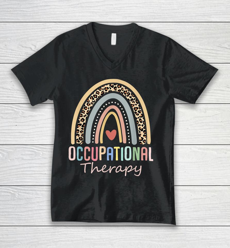 Occupational Therapy Rainbow Unisex V-Neck T-Shirt