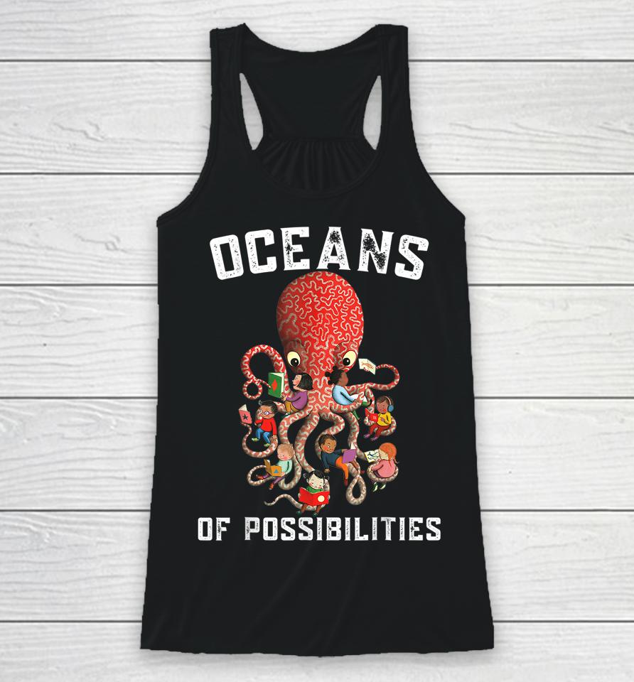 Oceans Of Possibilities Summer Reading Librarian Racerback Tank
