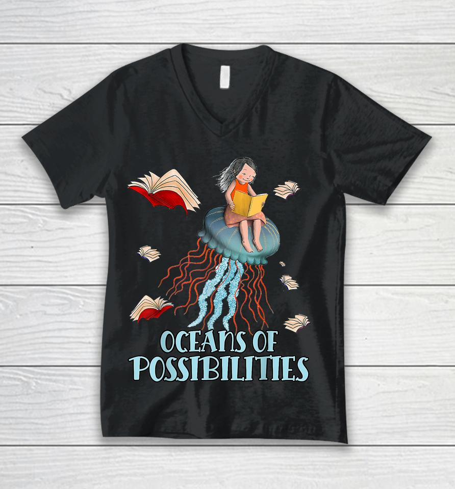 Oceans Of Possibilities Summer Reading Unisex V-Neck T-Shirt