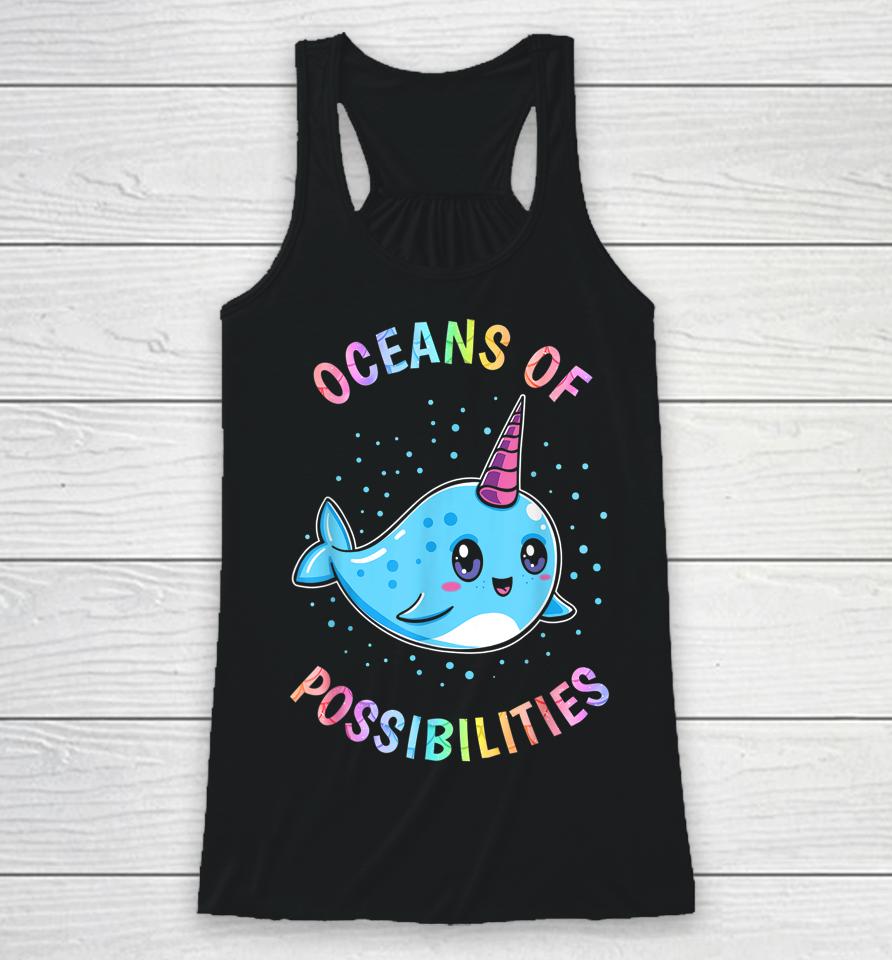 Oceans Of Possibilities Whales Racerback Tank
