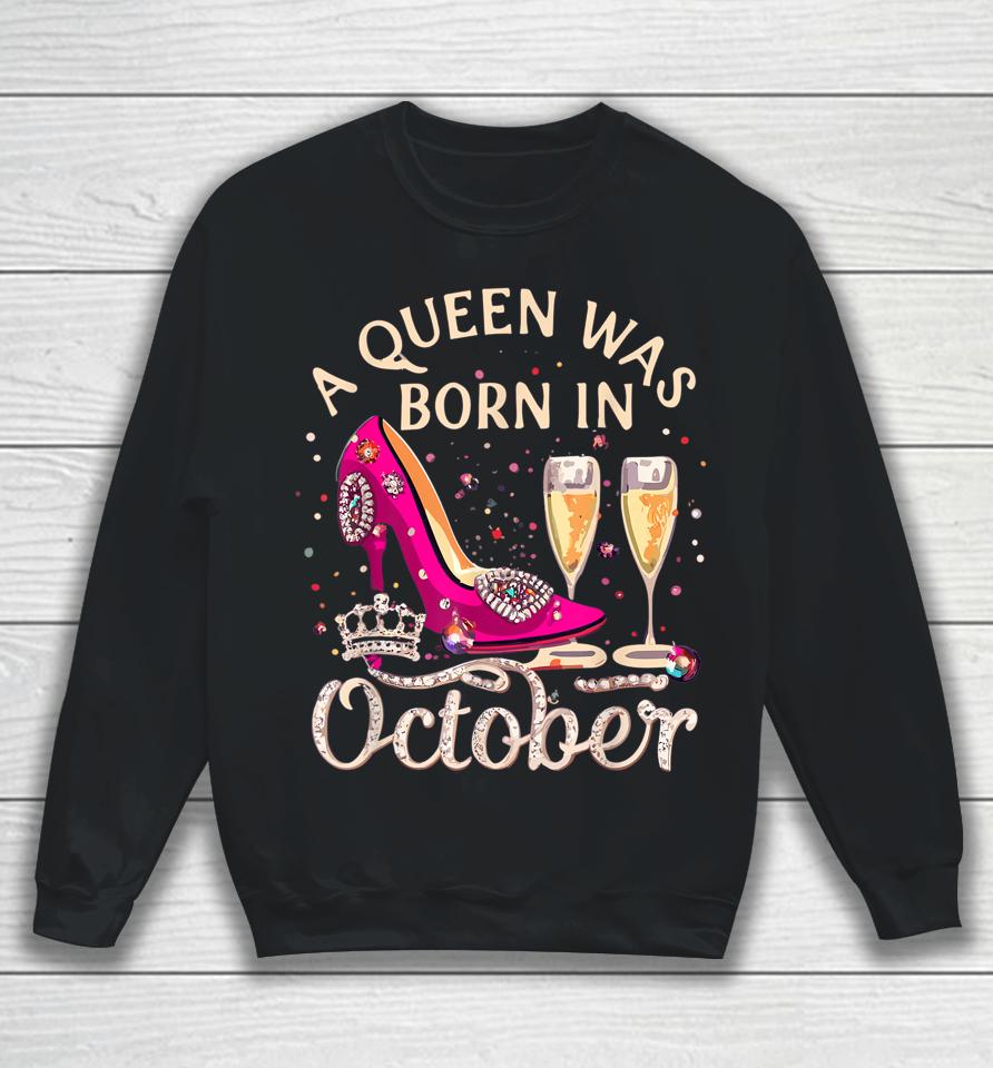 October Birthday Queen, High Heel Libra Diva Costume Sweatshirt