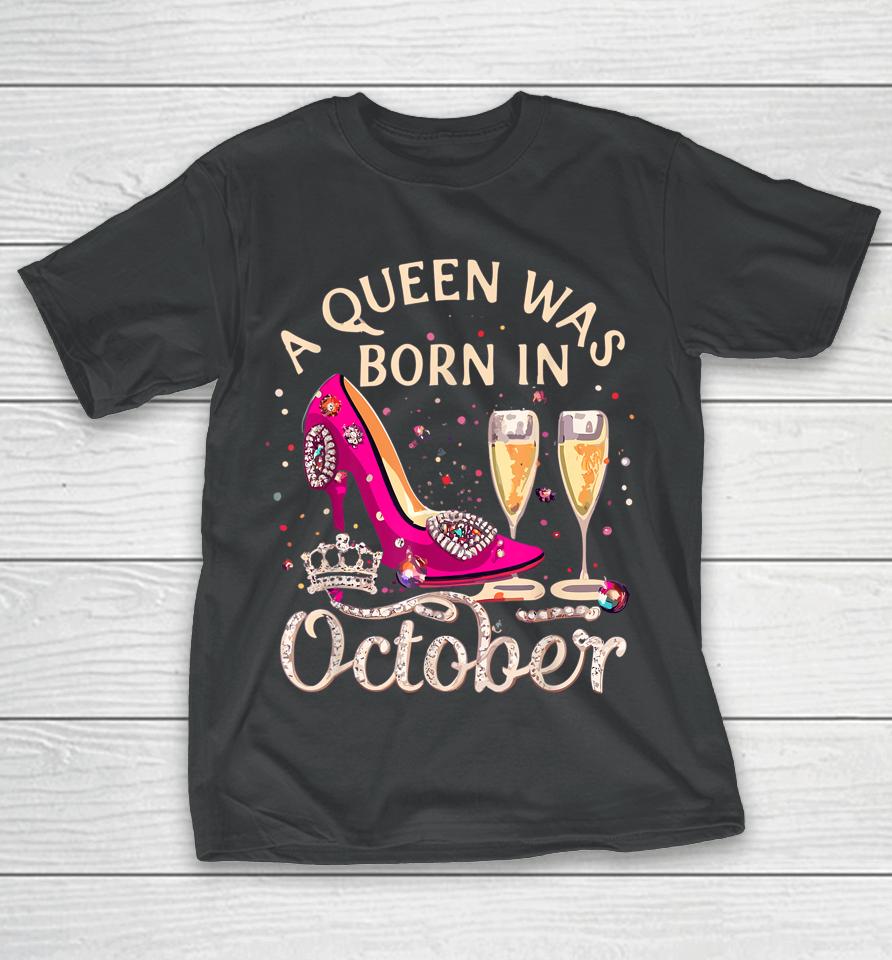 October Birthday Queen, High Heel Libra Diva Costume T-Shirt