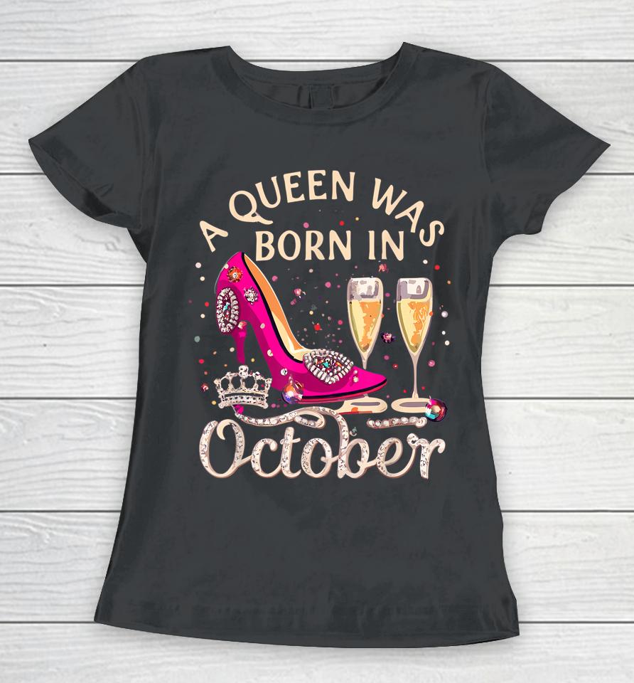 October Birthday Queen, High Heel Libra Diva Costume Women T-Shirt