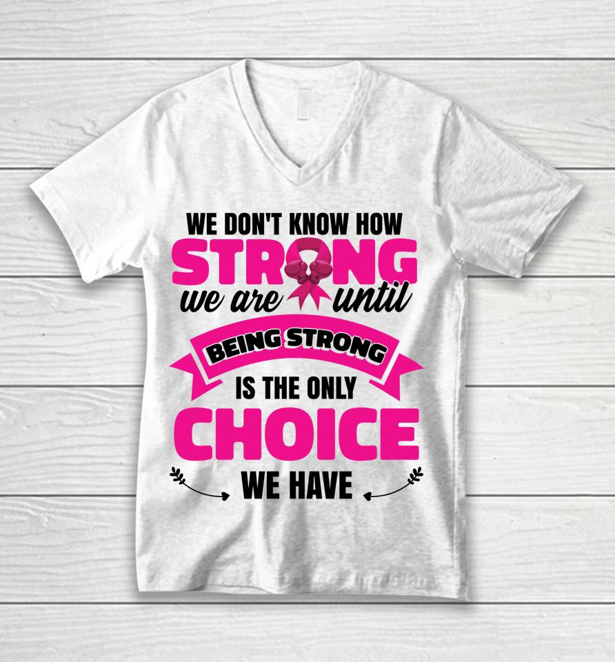 October Women Breast Cancer Awareness Warrior Unisex V-Neck T-Shirt