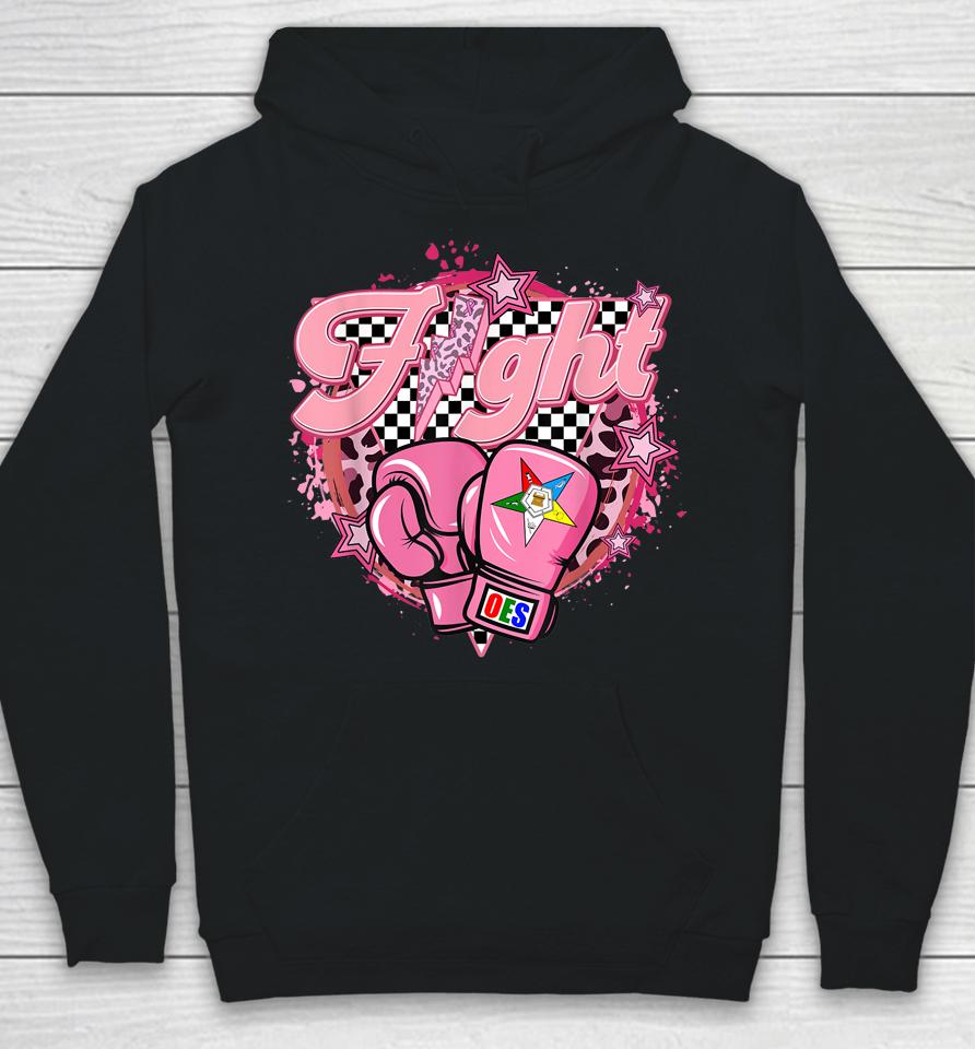 Oes Fight Leopard Retro Eastern Star Breast Cancer Awareness Hoodie