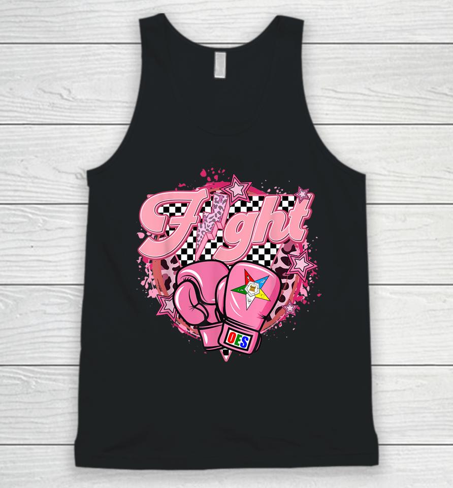 Oes Fight Leopard Retro Eastern Star Breast Cancer Awareness Unisex Tank Top