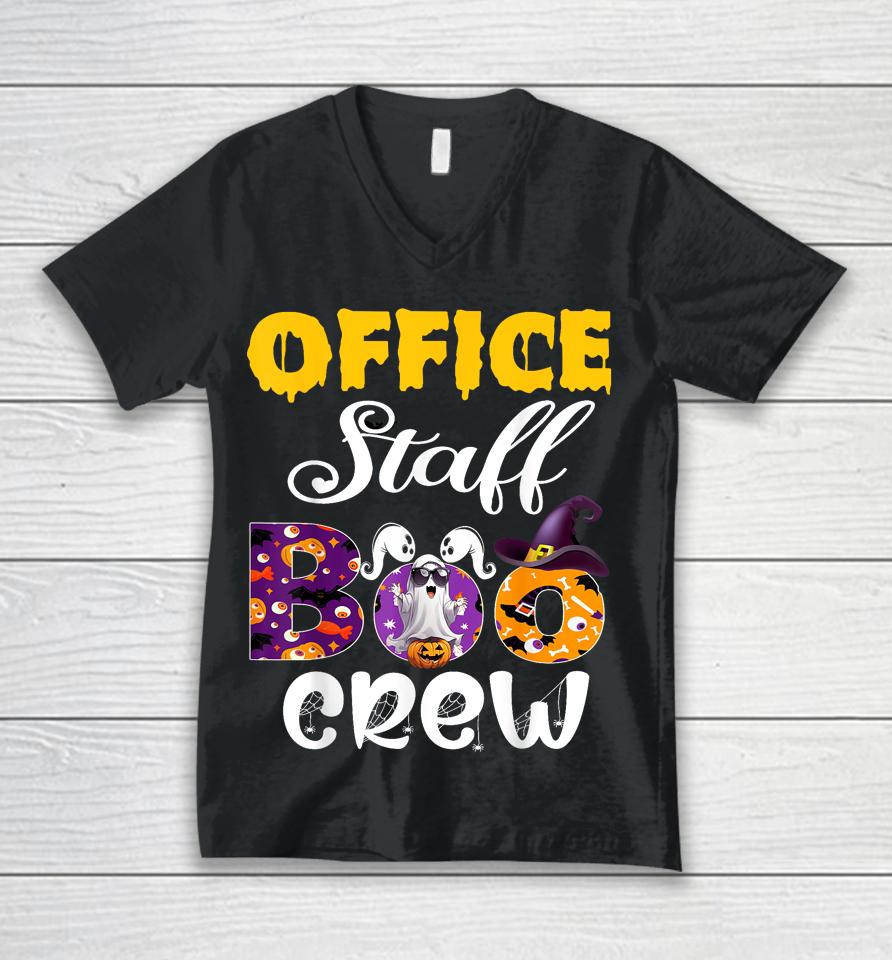 Office Staff Boo Crew Funny Matching Halloween Costume Unisex V-Neck T-Shirt