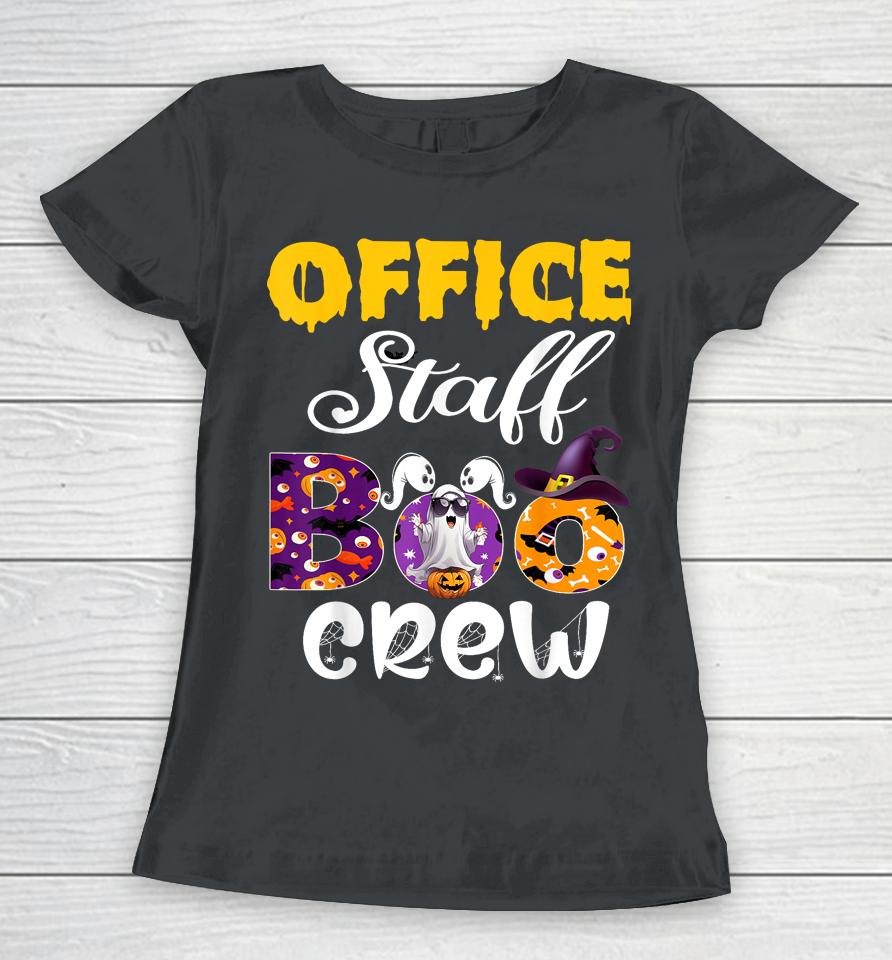 Office Staff Boo Crew Funny Matching Halloween Costume Women T-Shirt