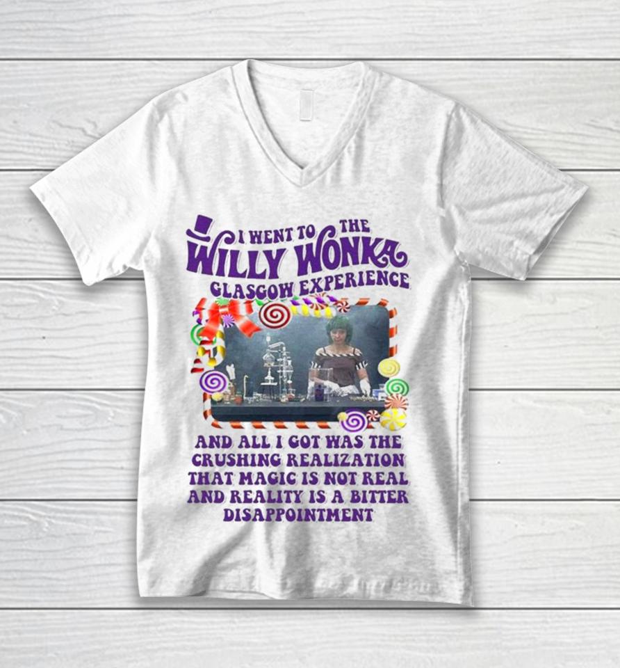 Official 2024 I Went To The Willy Wonka Glasgow Experience Unisex V-Neck T-Shirt