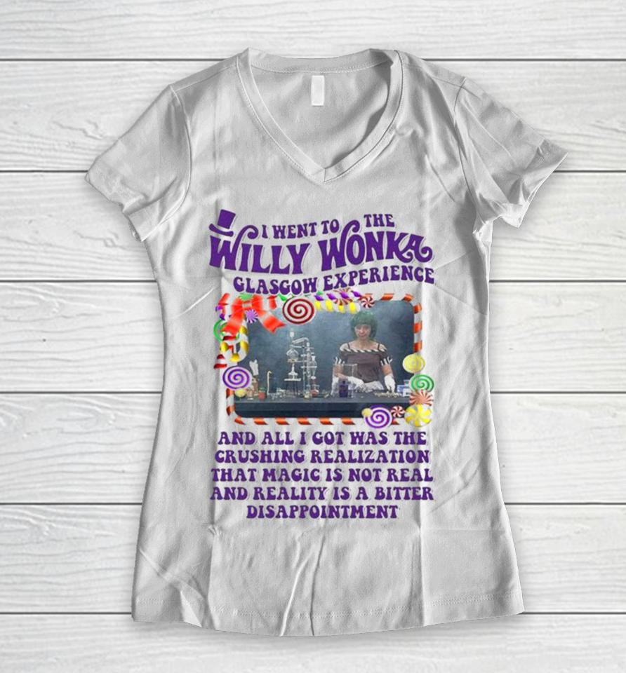 Official 2024 I Went To The Willy Wonka Glasgow Experience Women V-Neck T-Shirt