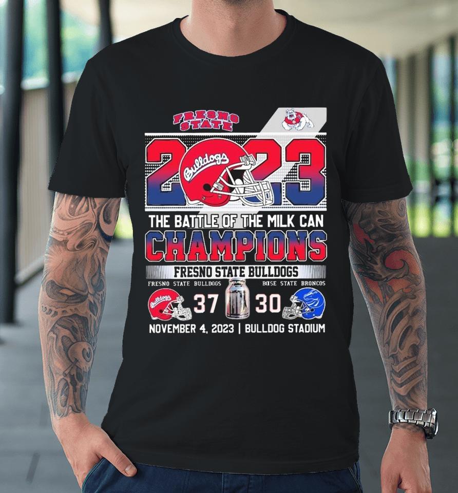 Official Fresno State Bulldogs 2023 The Battle Of The Milk Can Champions Score Premium T-Shirt