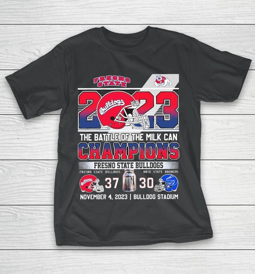Official Fresno State Bulldogs 2023 The Battle Of The Milk Can Champions Score T-Shirt