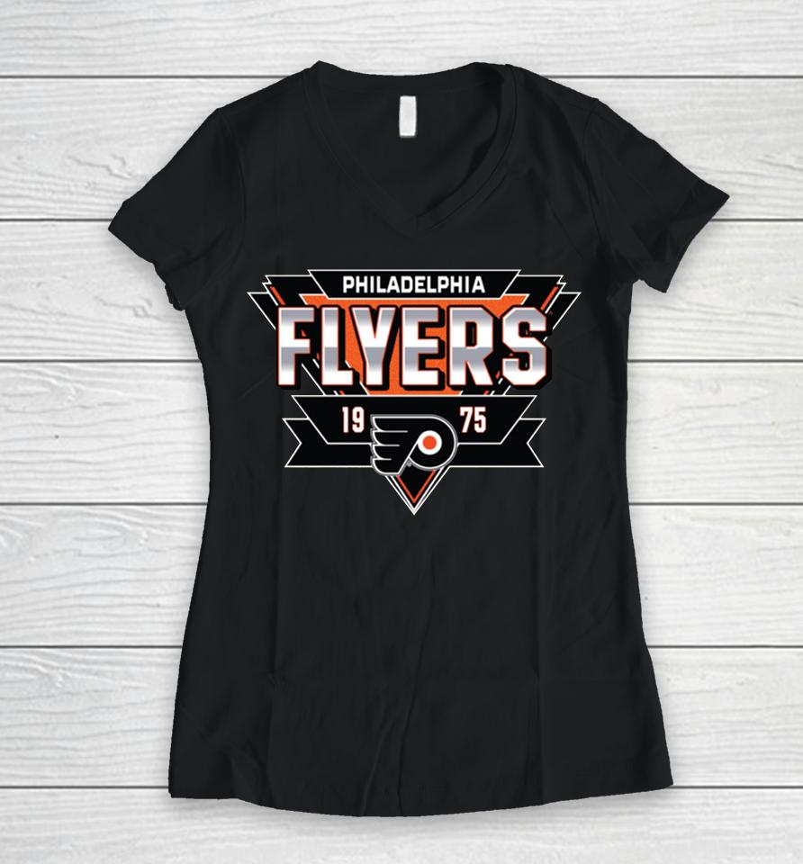 Official Nhl Shop Men's Philadelphia Flyers White Reverse Retro 2.0 Fresh Playmaker Women V-Neck T-Shirt