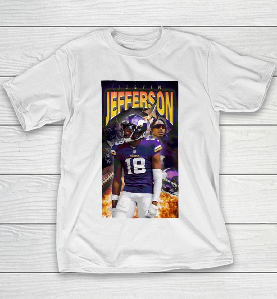 Official Wallpaper Wednesday X Justin Jefferson Youth T-Shirt