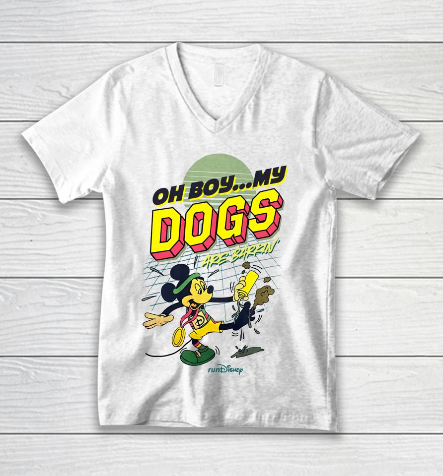 Oh Boy My Dogs Are Barking Disney Unisex V-Neck T-Shirt