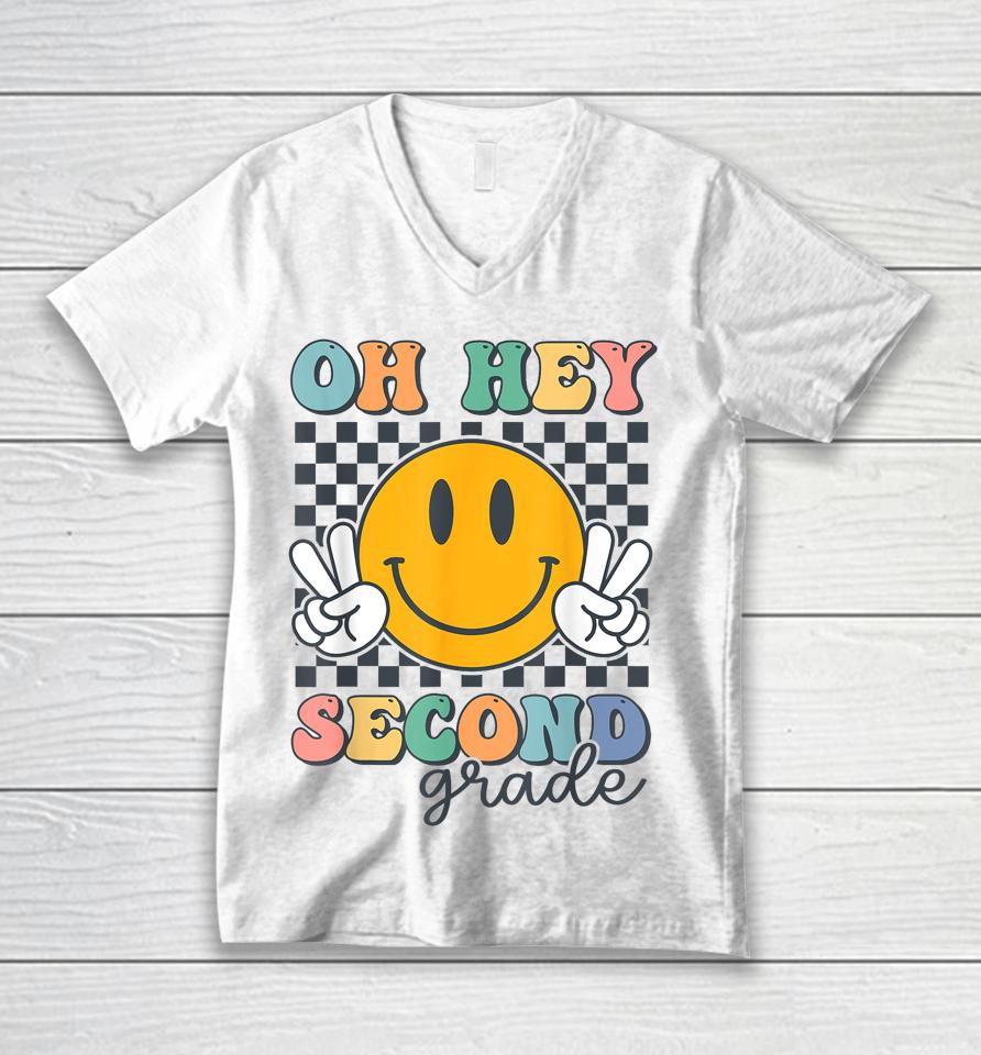 Oh Hey Second Grade Cute Smile Back To School 2Nd Grade Team Unisex V-Neck T-Shirt