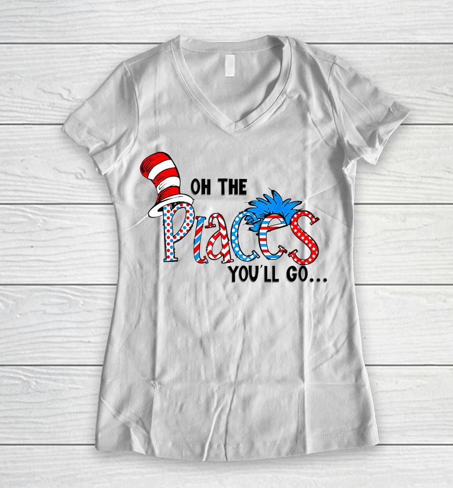 Oh The Places You Will Go Teacher Women V-Neck T-Shirt