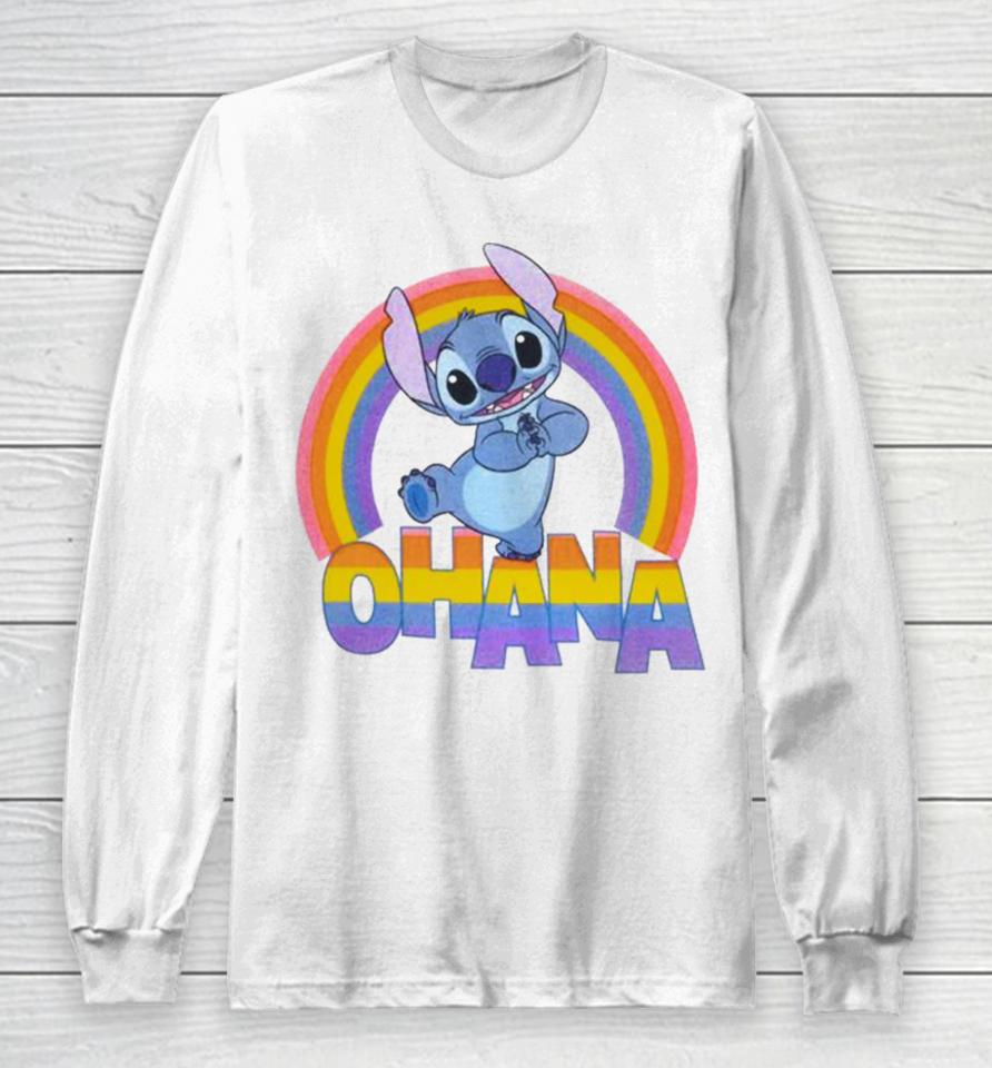 Ohana Stitch Rainbow Long Sleeve T-Shirt