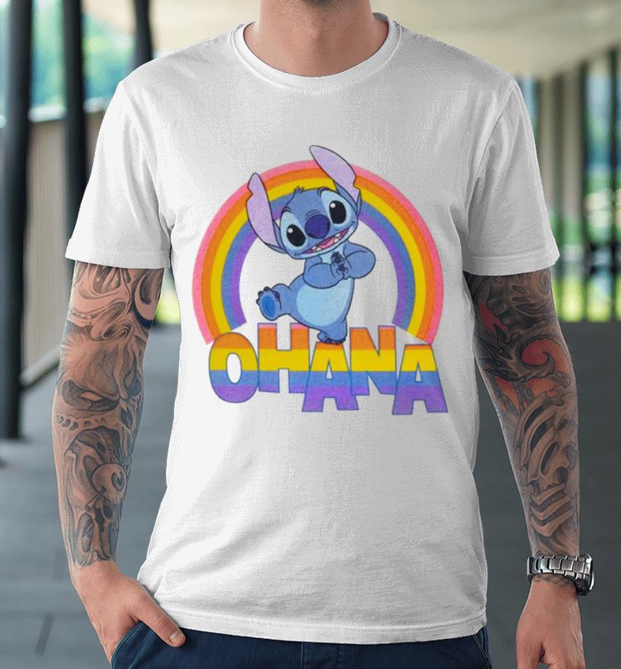Ohana Stitch Rainbow Premium T-Shirt