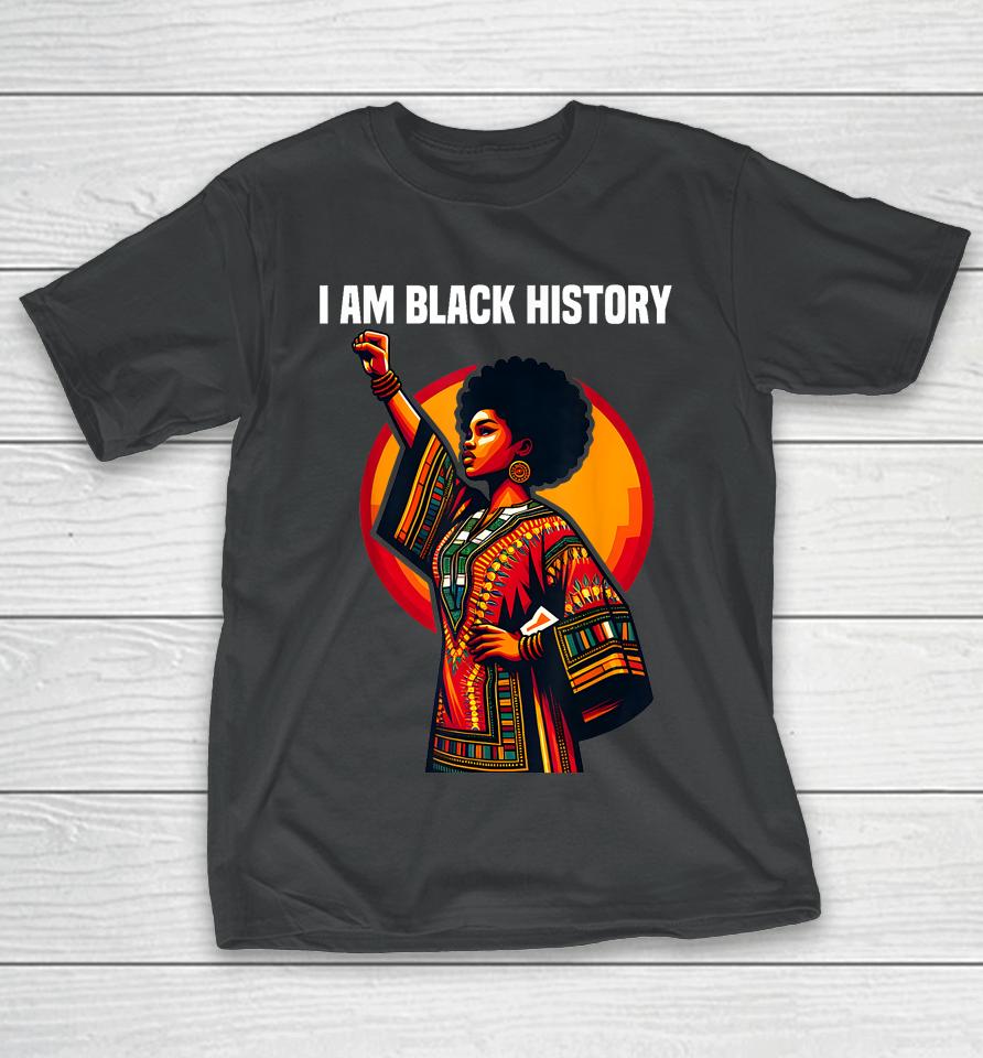 Oheneba I Am Black History Month American Afro Melanin T-Shirt