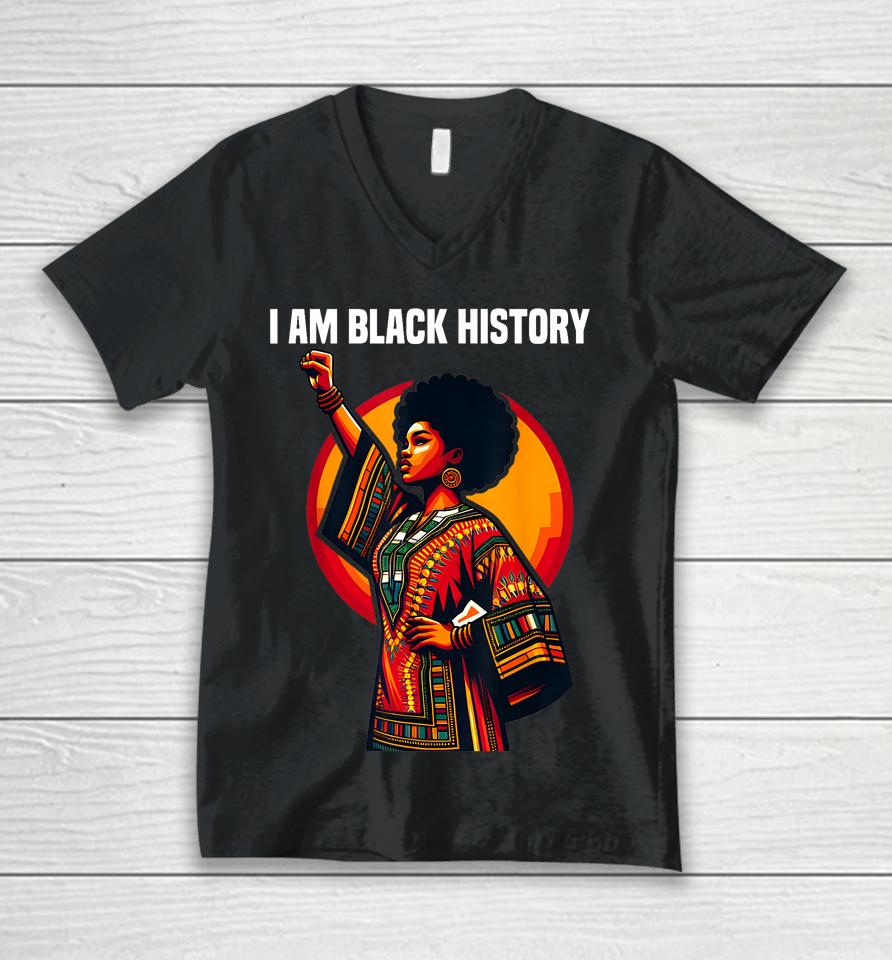 Oheneba I Am Black History Month American Afro Melanin Unisex V-Neck T-Shirt