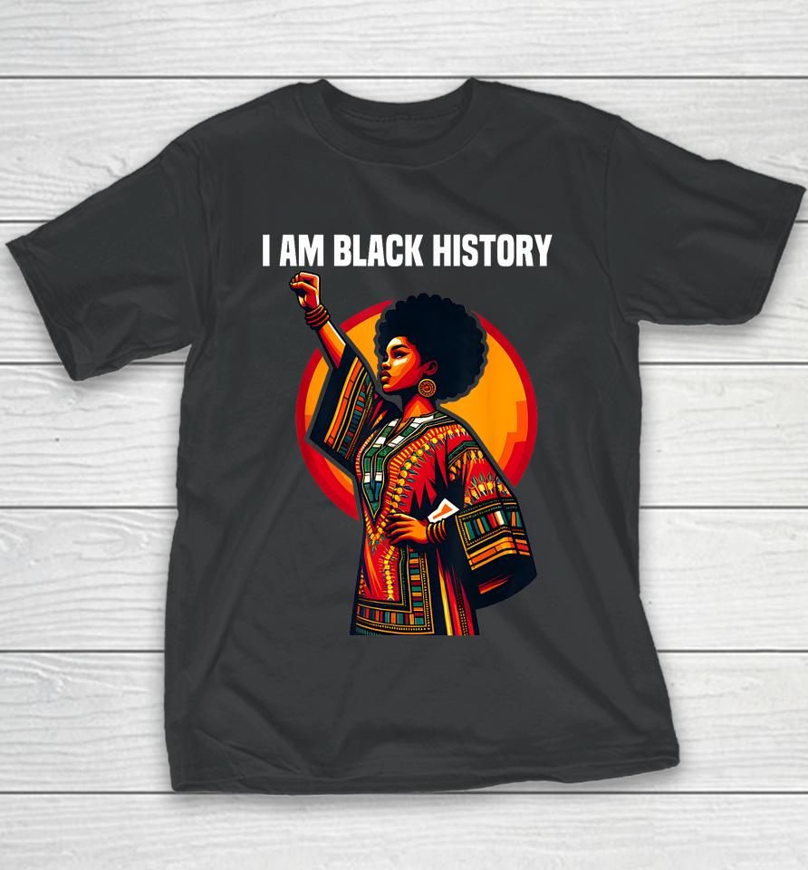 Oheneba I Am Black History Month American Afro Melanin Youth T-Shirt