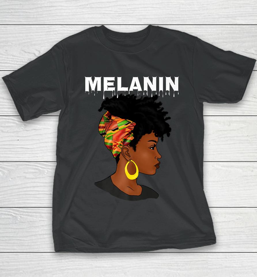 Oheneba Melanin Drippin Black Girl Magic Afro Pride Youth T-Shirt