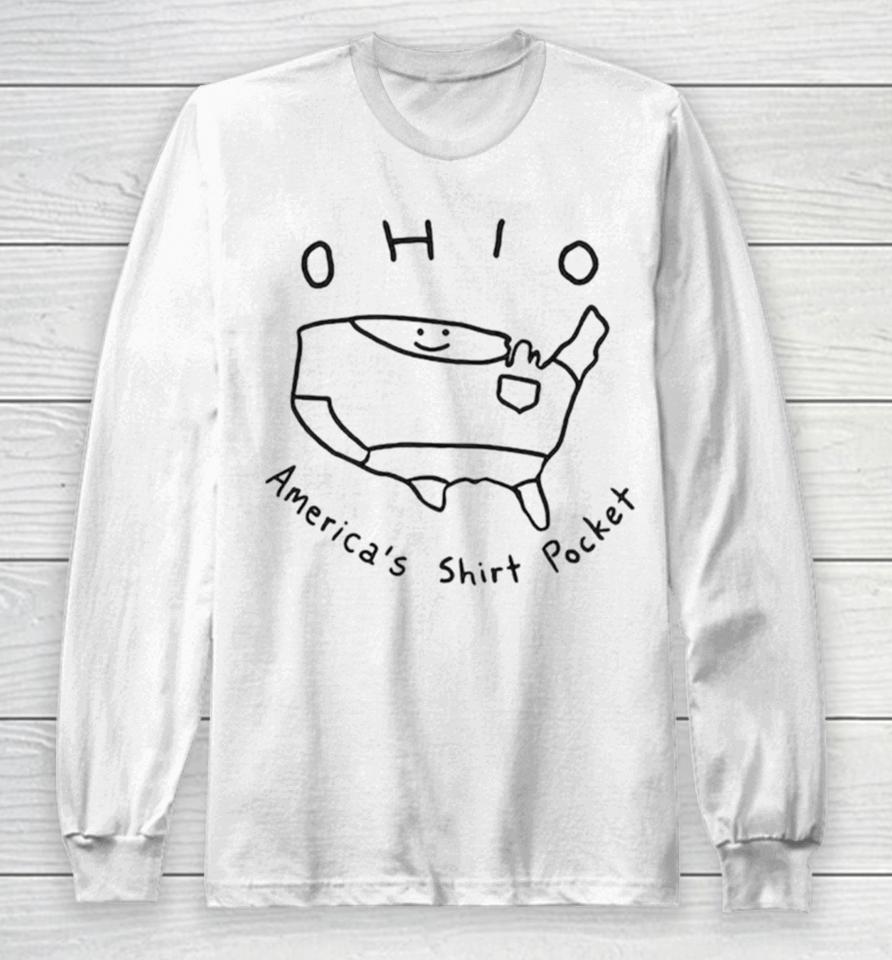 Ohio America’s Pocket Cute Map Shirtshirts Long Sleeve T-Shirt