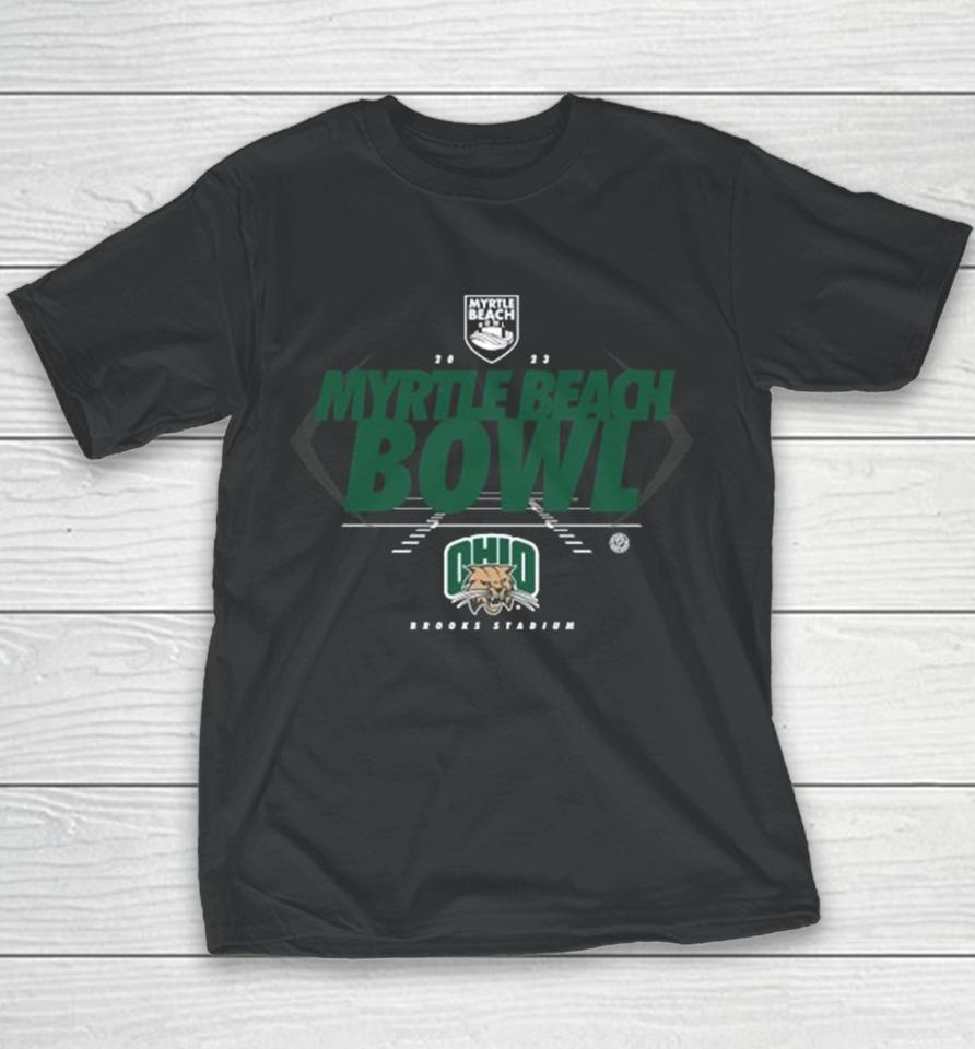 Ohio Bobcats 2023 Myrtle Beach Bowl Brooks Stadium Youth T-Shirt