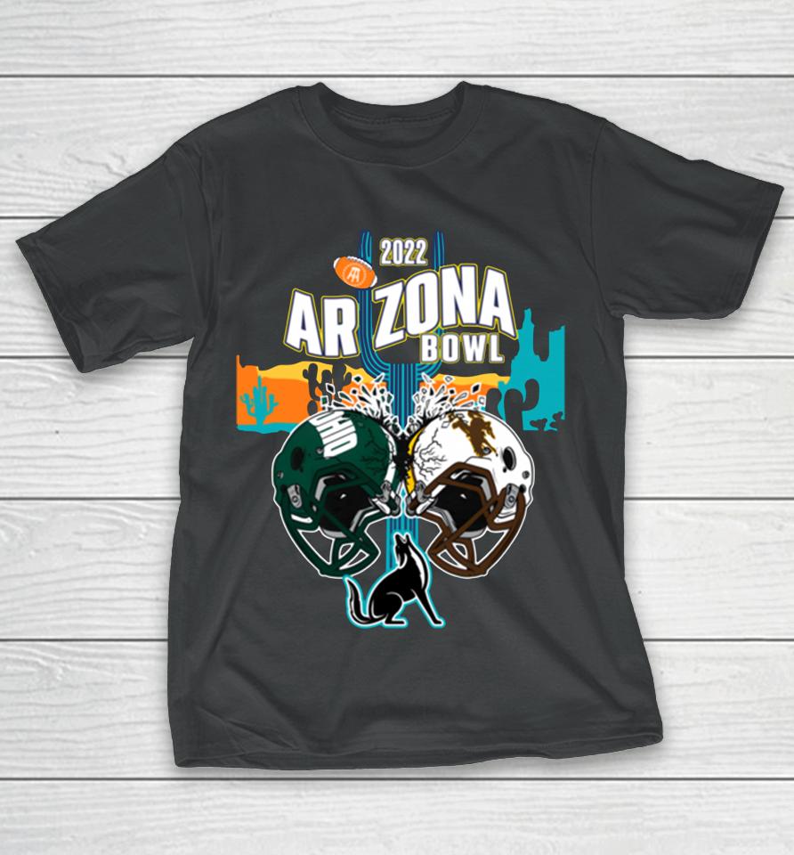 Ohio Bobcats Vs Wyoming Cowboys Football 2022 Arizona Bowl Helmets T-Shirt