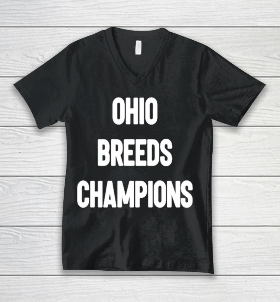 Ohio Breeds Champions Unisex V-Neck T-Shirt