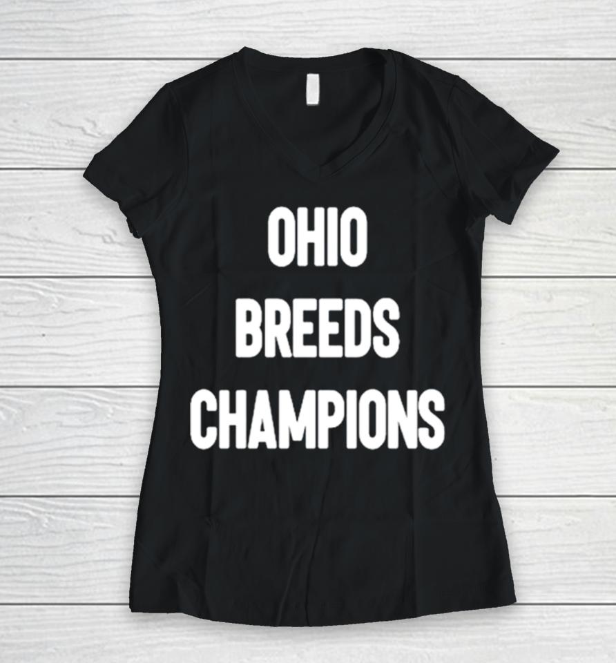 Ohio Breeds Champions Women V-Neck T-Shirt