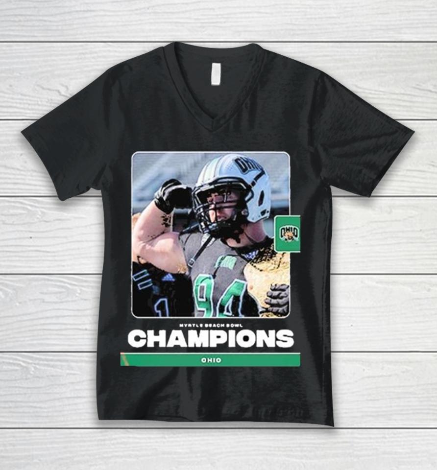Ohio Has Back To Back 10 Wins Seasons For The First Time In Program History After Winning 2023 The Myrtle Beach Bowl Unisex V-Neck T-Shirt