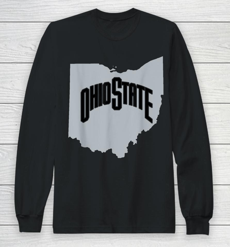 Ohio Map Oh Home Shape United States Vintage Grunge Long Sleeve T-Shirt