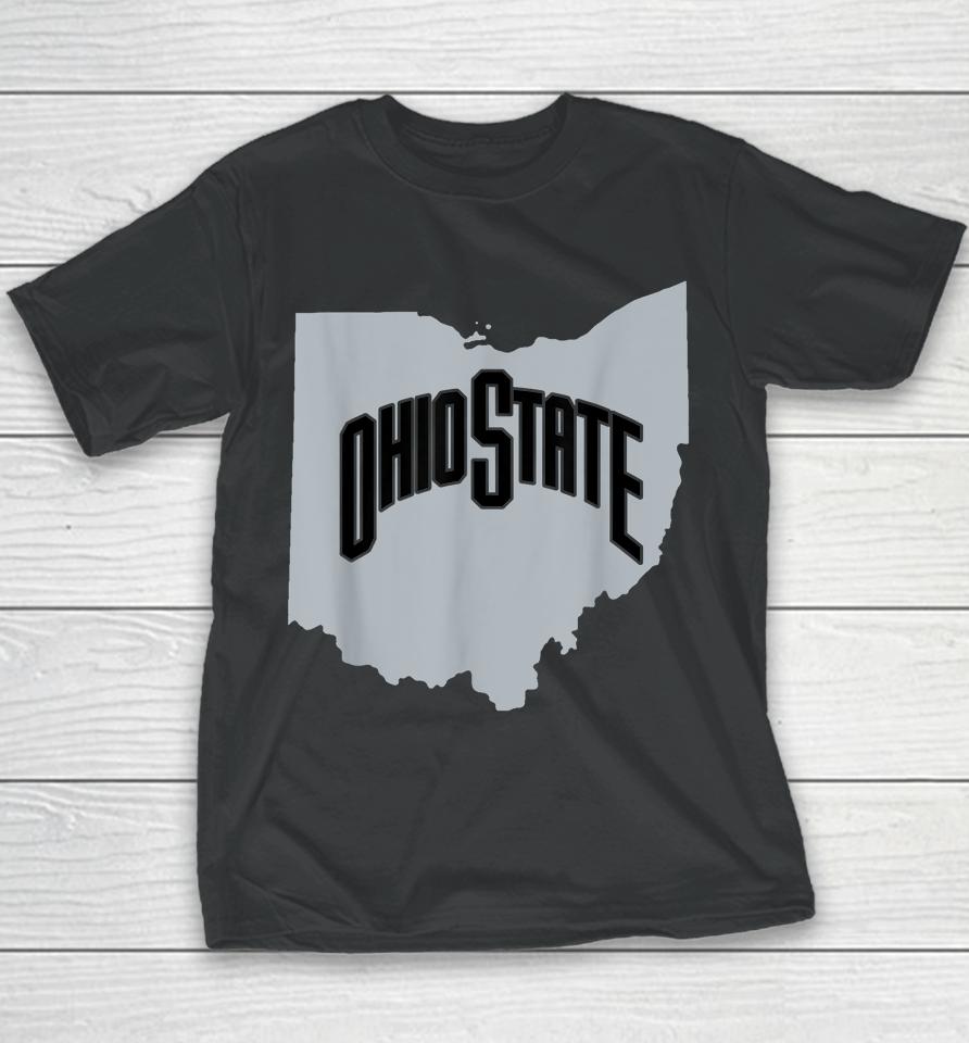 Ohio Map Oh Home Shape United States Vintage Grunge Youth T-Shirt