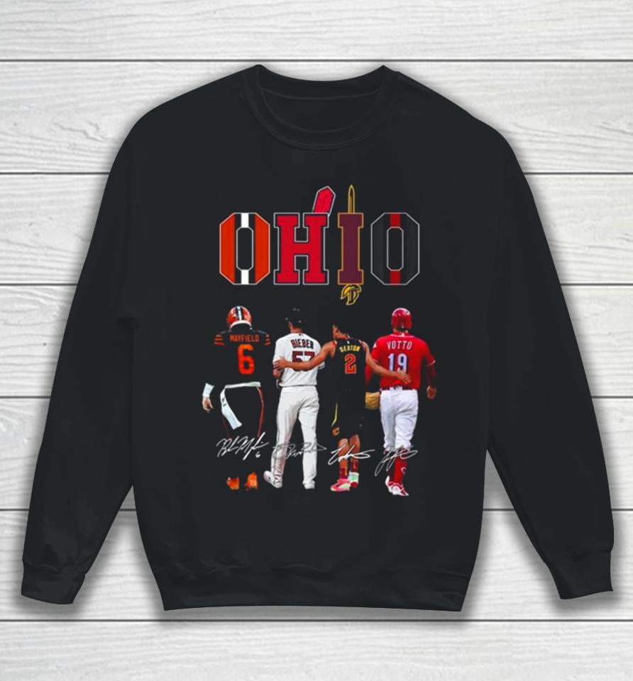 Ohio Sport Cleveland Browns Cincinnati Reds Cincinnati Bengals Cleveland Cavaliers Signatures 2023 Sweatshirt