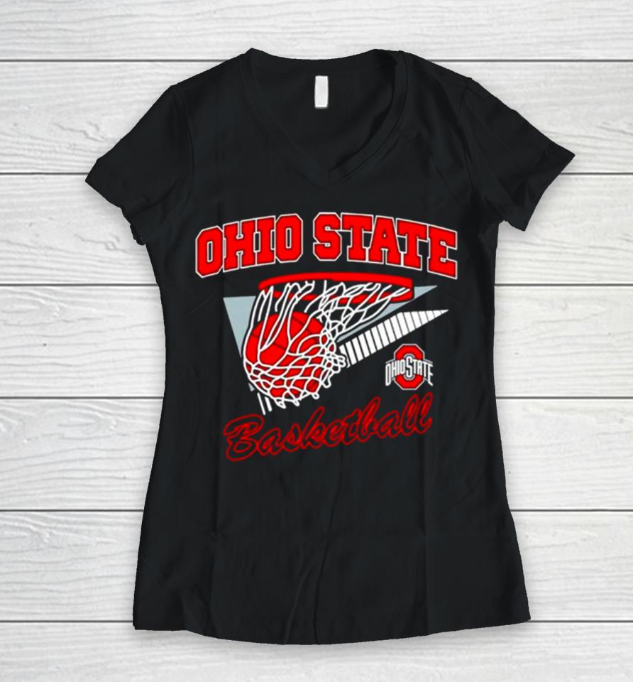 Ohio State Basketball Ncaa Team Logo Women V-Neck T-Shirt